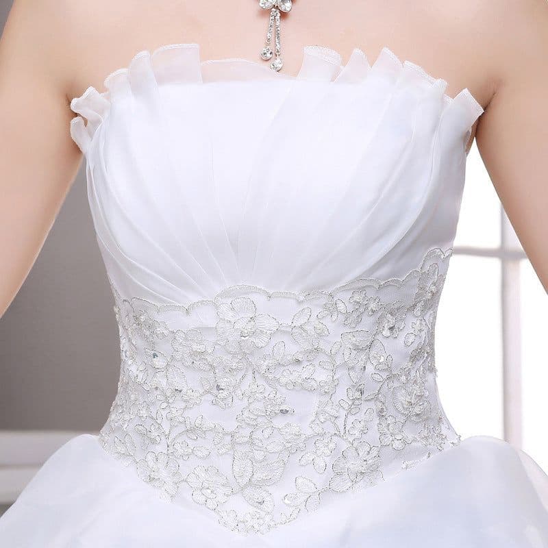 image-2021 summer new bride wedding dress fashion lace bra Qi simple Korean winter skirt