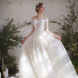 image-Wedding Dress Bride Lace Sleeves Dress