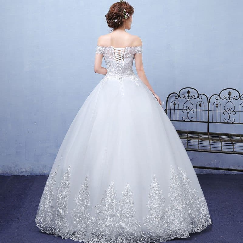 image-summer paragraph white word shoulder wedding dress lace wedding bride wedding dress wholesale custom