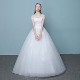 image-New style word wedding dress new Korean bride married slender tail neat factory direct sales
