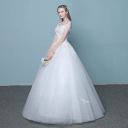 image-New style word wedding dress new Korean bride married slender tail neat factory direct sales