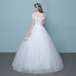 image-New style word wedding dress new Korean bride married slender tail neat factory direct sales