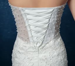 image-Wholesale fashion one word, shoulder lace, fishtail Tail Han bride married new wedding dress D95