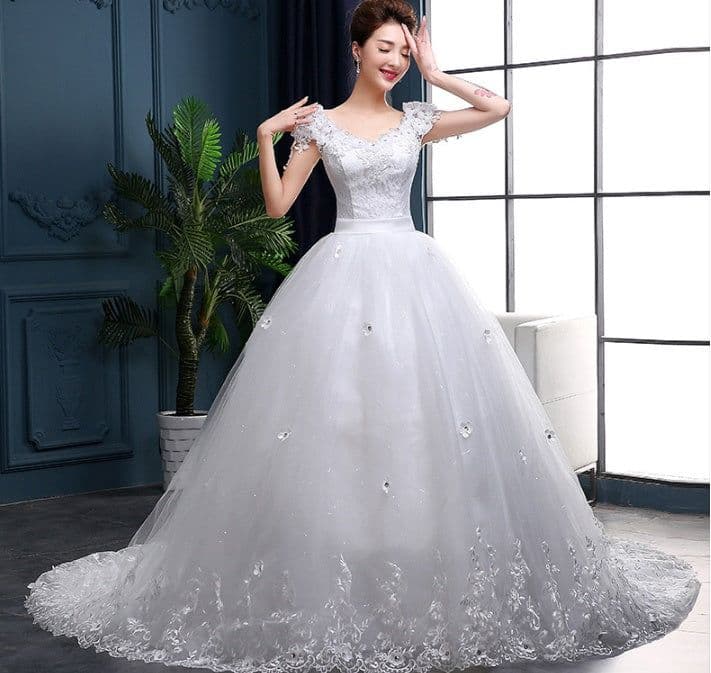 image-new wedding dress long tail wedding dress bride dress wedding dress