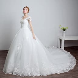 image-Bride wedding wedding Korean fashion Princess trailing wedding dress new lace strap wedding dress