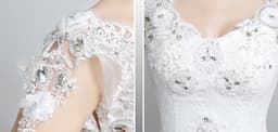image-Bride wedding wedding Korean fashion Princess trailing wedding dress new lace strap wedding dress
