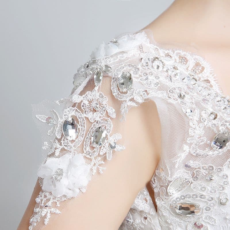 image-Bride wedding wedding Korean fashion Princess trailing wedding dress new lace strap wedding dress
