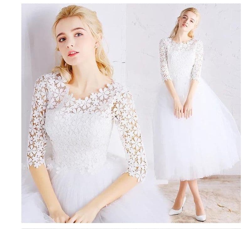image-Spring new women's party ladies small sleeves popular white dress summer dress