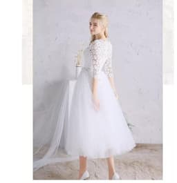 image-Spring new women's party ladies small sleeves popular white dress summer dress