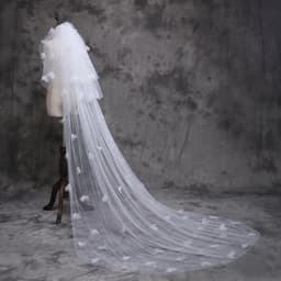 image-Bridal gown wedding veil