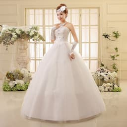 image-Korean style tube top wedding dress