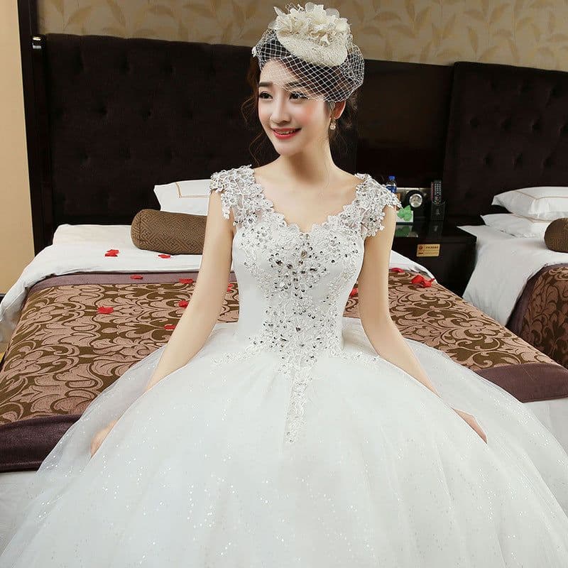 image-Double shoulder bridal dress