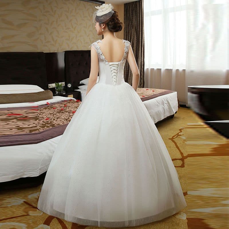 image-Double shoulder bridal dress
