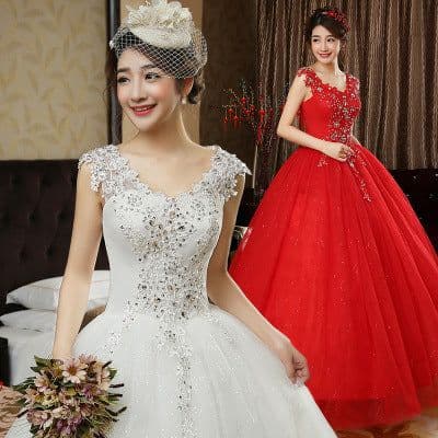 image-Double shoulder bridal dress