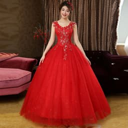 image-Double shoulder bridal dress