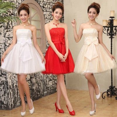 image-Short tube top bride wedding dress