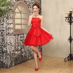 image-Short tube top bride wedding dress