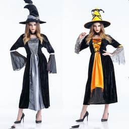 image-Women Scary Witch Costumes Adult Sorceress Cosplay Costume For Halloween Carnival Fancy Dress Women Magic Moment Costume