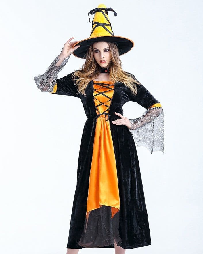 image-Women Scary Witch Costumes Adult Sorceress Cosplay Costume For Halloween Carnival Fancy Dress Women Magic Moment Costume