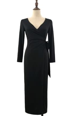 image-New V-neck Tie Waist Slim Slimming Dress