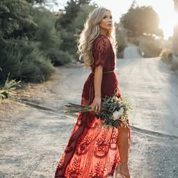 image-Deep V-neck Short Sleeve Lace Perspective Tight-Sleeve Dress Maxi Dress