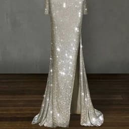 image-Europe and the United States one shoulder asymmetric sparkling crystal long dress skirt dress