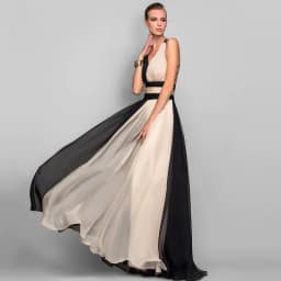image-European and American fashion V-neck backless color dress skirt long dress
