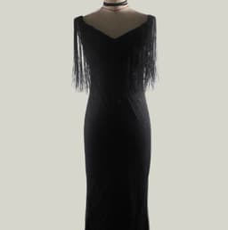 image-Explosion models sexy black sequins V-neck sleeveless slim dress long skirt