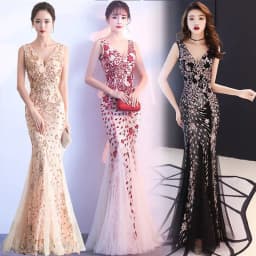 image-Long fishtail dress