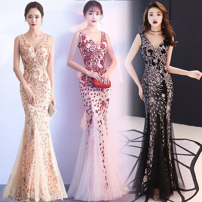 image-Long fishtail dress