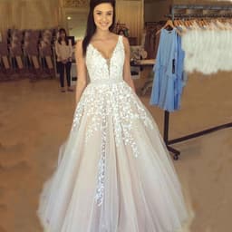 image-Shoulder lace wedding evening dress