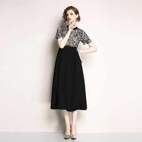 image-The same high-end lace short sleeve