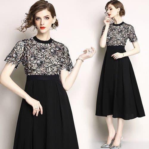 image-The same high-end lace short sleeve