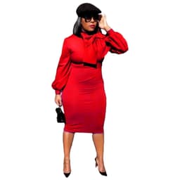 image-Autumn and winter long-sleeved African dress ,