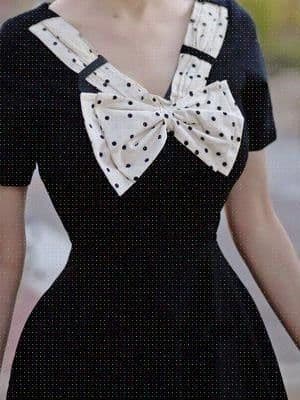 image-Little Black Niche Contrast Color Stitching Dress