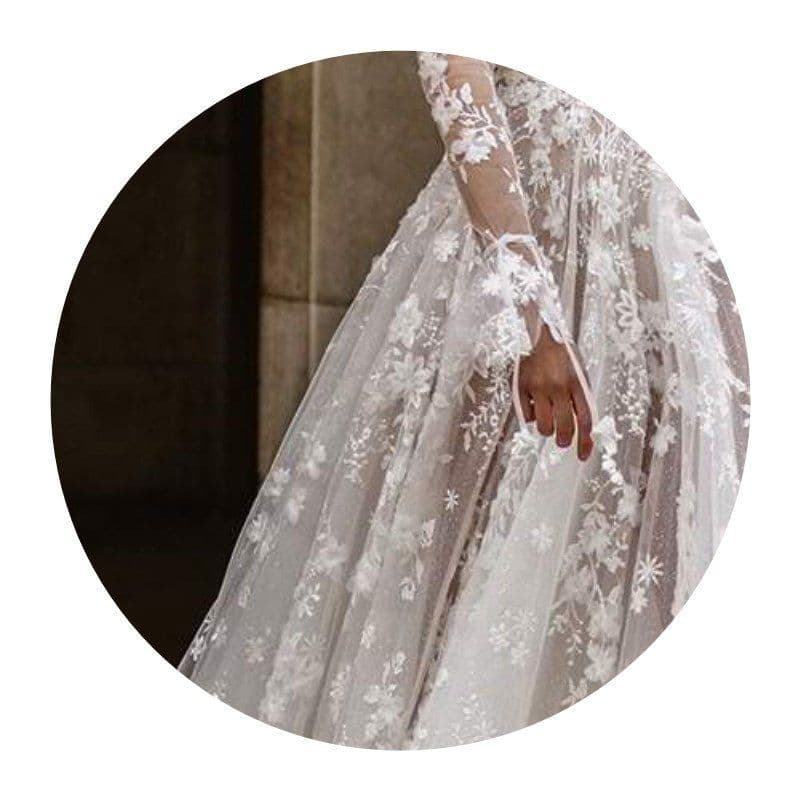 image-Wedding Dress Sexy Lace Long Sleeve Dress Evening Dress