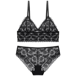 image-Ladies no steel ring lace bra set