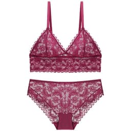 image-Ladies no steel ring lace bra set