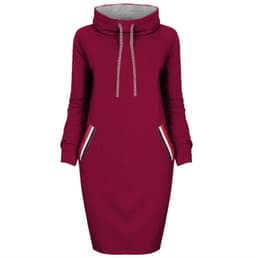 image-Autumn winter dress Long sleeve vestidos Casual party dresses vestido de festa women dress plus size High collar robe femme
