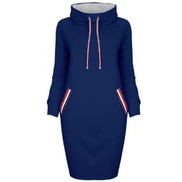 image-Autumn winter dress Long sleeve vestidos Casual party dresses vestido de festa women dress plus size High collar robe femme