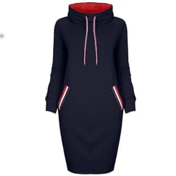 image-Autumn winter dress Long sleeve vestidos Casual party dresses vestido de festa women dress plus size High collar robe femme