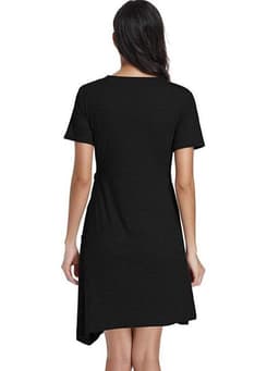 image-Hot Sale New Maternity Short Sleeve Button Solid Dress