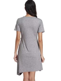 image-Hot Sale New Maternity Short Sleeve Button Solid Dress