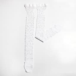 image-Ladies Water Diamond Ironing And Drilling Romper Mesh Socks