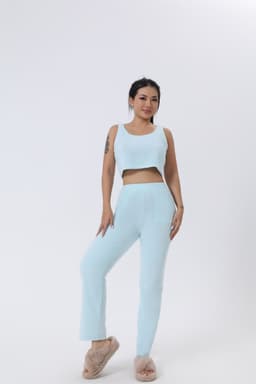 image-Cozy Pajama Set, 3 Piece Lounge Set, Cute Loungewear, Warm Suit Sets, Matching Set, Lounge Set, 3 Piece Pant Sets, Women Winter Dress
