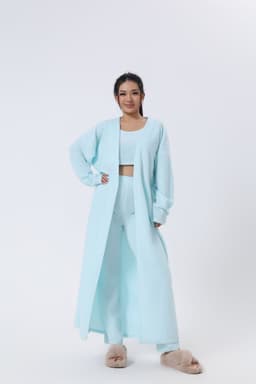 image-Cozy Pajama Set, 3 Piece Lounge Set, Cute Loungewear, Warm Suit Sets, Matching Set, Lounge Set, 3 Piece Pant Sets, Women Winter Dress