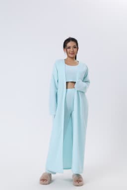 image-Cozy Pajama Set, 3 Piece Lounge Set, Cute Loungewear, Warm Suit Sets, Matching Set, Lounge Set, 3 Piece Pant Sets, Women Winter Dress
