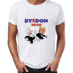 image-Spoof Creative Personality Pattern Short-sleeved T-shirt Men And Women Fan Slap Trump