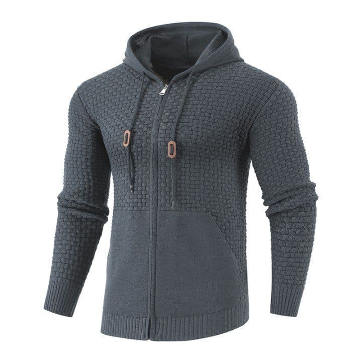 image-Four Seasons Knitting Zipper Hoodies Leather Printing 3D Outdoor Sports Hoodies with Pockets