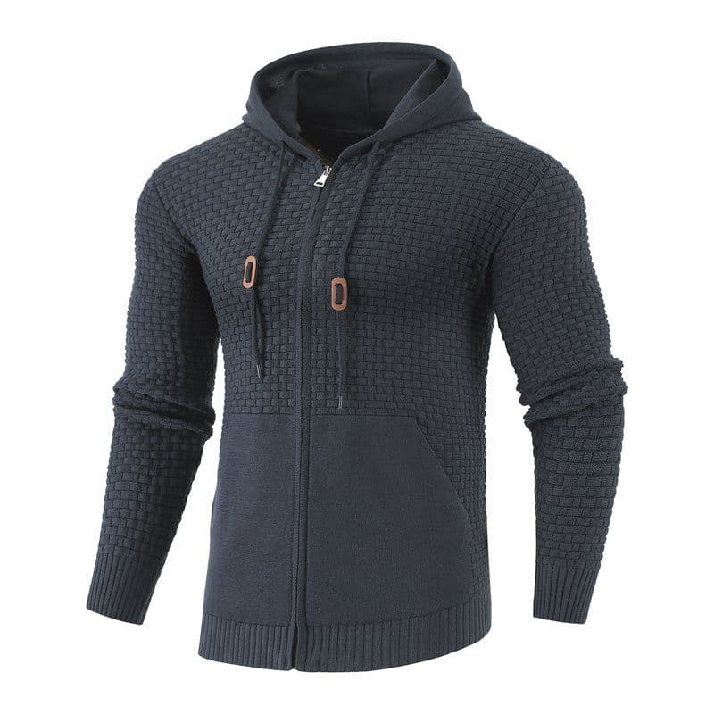 image-Four Seasons Knitting Zipper Hoodies Leather Printing 3D Outdoor Sports Hoodies with Pockets